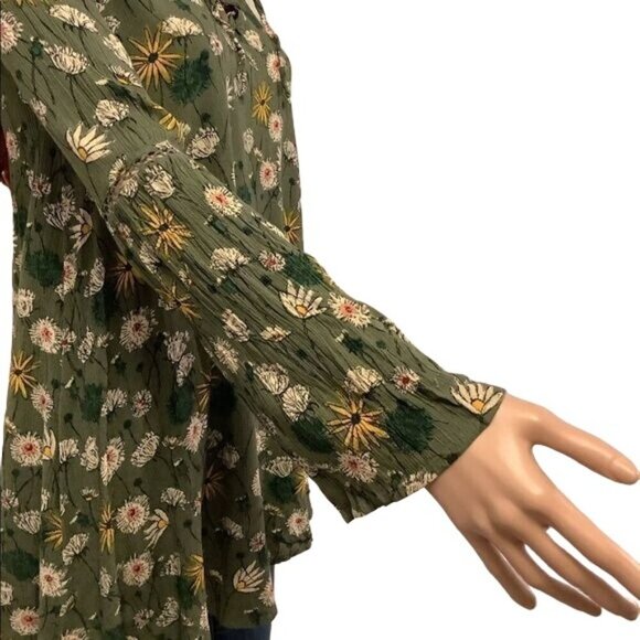 (6 for $25)Mossimo Supply Co Vintage Floral Long Sleeve Blouse XS - Picture 5 of 6